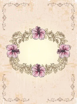Vintage invitation card with ornate elegant retro abstract floral design vector