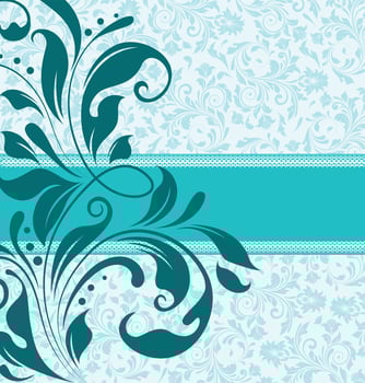 Vintage invitation card with ornate elegant retro abstract floral design vector