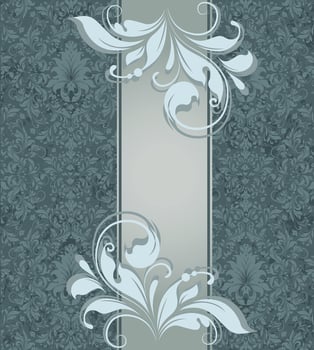 Vintage invitation card with ornate elegant retro abstract floral design vector