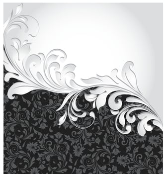 Vintage invitation card with ornate elegant retro abstract floral design vector