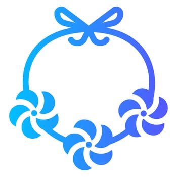 flower necklace gradient icon vector