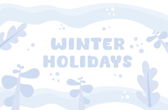 Blue background cartoon illustration for winter holidays concept. Perfect for celebration or sales. vector