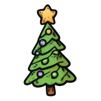 AI generated Christmas tree colored drawing AI generated png