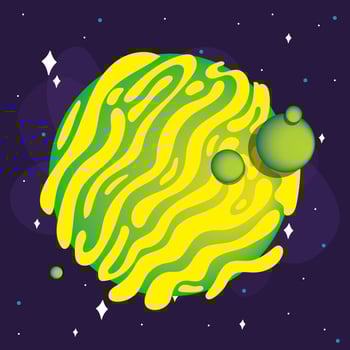 Isolated abstract plantet Cosmic star Vector illustration
