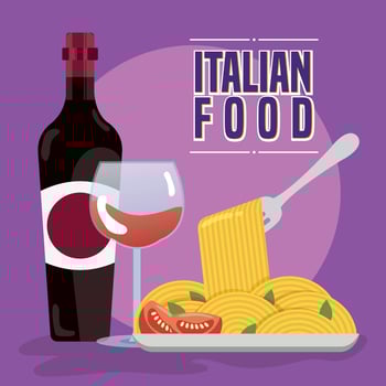 Traditional italian food Vector illustration