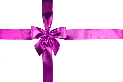 Pink gift bow and ribbon on a transparent background png
