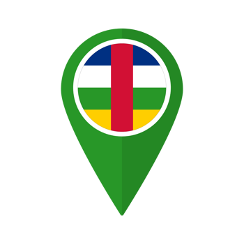 Flag of Central African Republic flag on map pinpoint icon isolated green color png