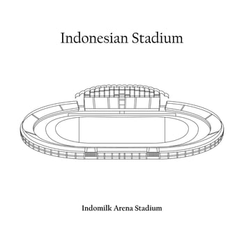 Graphic Design of the Indomilk Arena  Stadium, Tangerang City, Persita Tangerang Home Team. International football stadium in Indonesian. vector