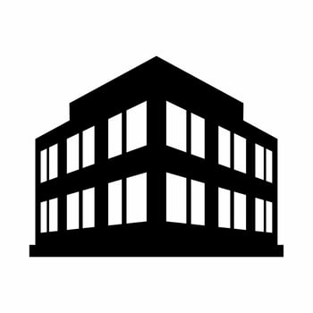 City building silhouette vector. Building silhouette can be used as icon, symbol or sign. Building icon vector for design of city, town or apartment