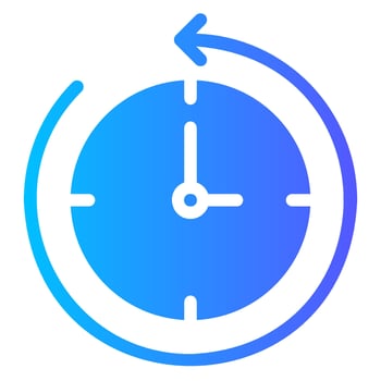 rewind gradient icon vector