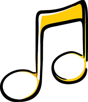 yellow music note vector