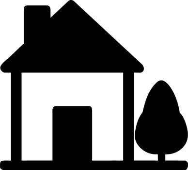 house icon with tree vector