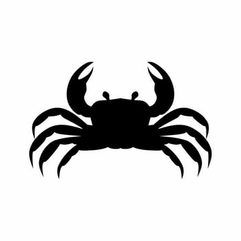 Crab silhouette vector. Crab silhouette can be used as icon, symbol or sign. Crab icon vector for design of ocean, undersea or marine