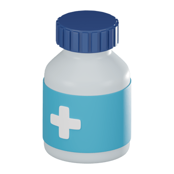 Pharmacy Bottle 3D Icon for Medical and Healthcare Projects. 3D render png