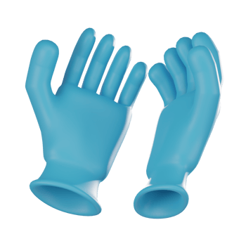 Pair of Blue Surgical Gloves 3D Icon for Medical and Healthcare Projects. 3D render illustration. png
