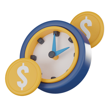 Symbolizing Financial Opportunities, Alarm Clock and Gold Coins Icon for Investment and Wealth Creation. 3D render png