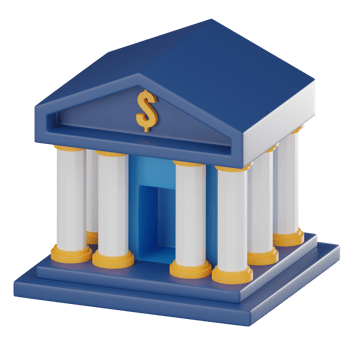 3D Bank Icon, A Symbol of Financial Stability and Growth. 3D render png