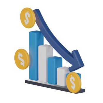 Financial Crises of a Finance Loss Chart. 3D render. png