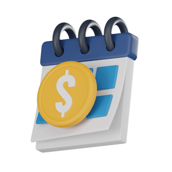 Visualizing Financial Success, Calendar with Money Payment Dates. 3D Render. png