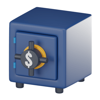 Safeguarding Your Valuables of a Safe Bank Box Icon. 3D Render png