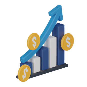 Financial Performance, Growth Chart for Market Analysis. 3D render. png