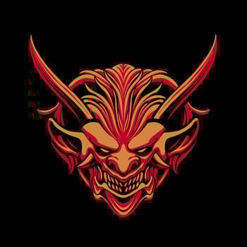 the red devil head illustration vector