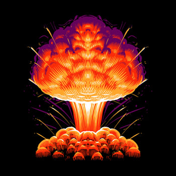 the cartoon explosion bomb illustration vector