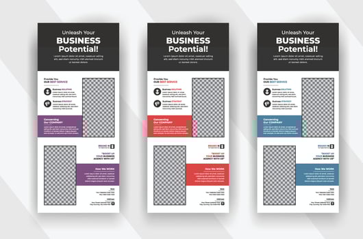 Modern and creative business agency roll up standee banner template vector