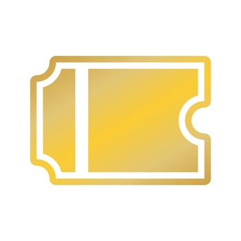 ticket coupon isolated icon vector illustration design graphic flat style yellow and white.