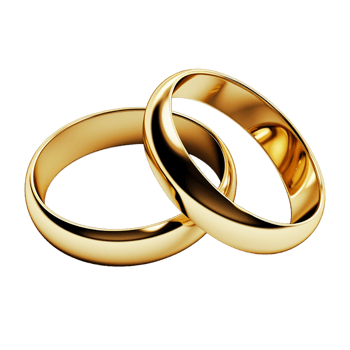 AI generated Golden rings symbol of marriage png