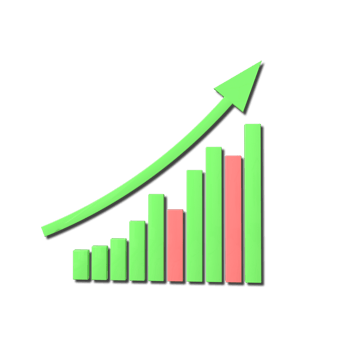 3D Growing Business Info graphic - Positive Growth in Bar Chart png