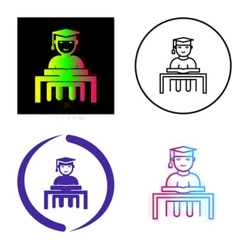 Unique Studying on Desk Vector Icon