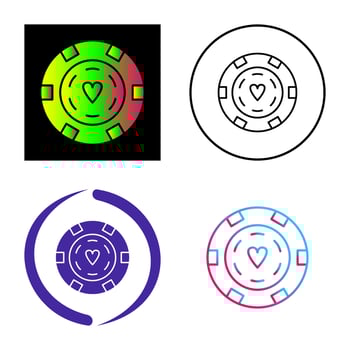 Unique Poker Chips Vector Icon