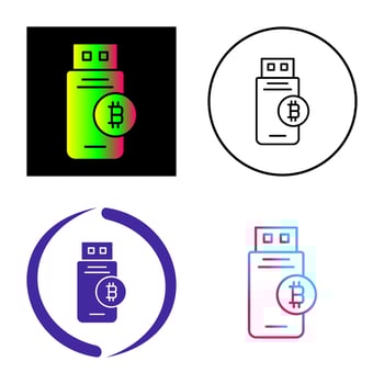 Bitcoin Usb Device Vector Icon