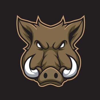 boar head for tattoo, sport team mascot or wildlife design vector