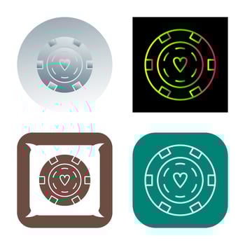 Unique Poker Chips Vector Icon