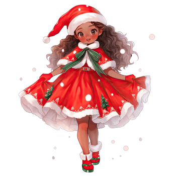 AI generated Girl wearing red Christmas winter dress during festive holiday season ,ai generative png