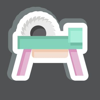 Sticker Wheel Saw 2. related to Carpentry symbol. simple design editable. simple illustration vector
