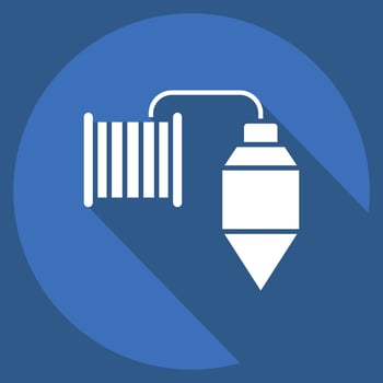 Icon Plumb. related to Carpentry symbol. long shadow style. simple design editable. simple illustration vector