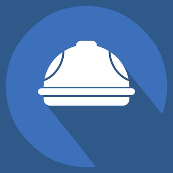 Icon Helmet. related to Carpentry symbol. long shadow style. simple design editable. simple illustration vector