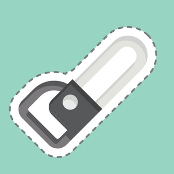 Sticker line cut Chainsaw. related to Carpentry symbol. simple design editable. simple illustration vector