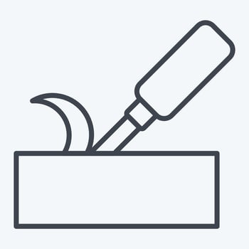 Icon Chisel. related to Carpentry symbol. line style. simple design editable. simple illustration vector