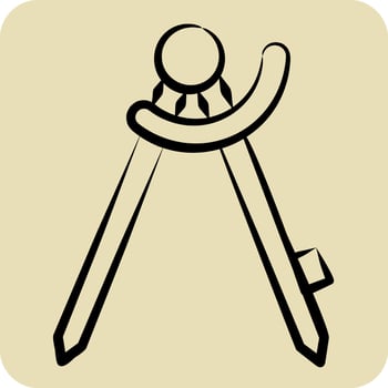 Icon Compass. related to Carpentry symbol. hand drawn style. simple design editable. simple illustration vector