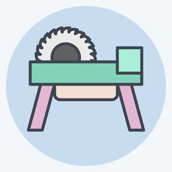 Icon Wheel Saw 2. related to Carpentry symbol. color mate style. simple design editable. simple illustration vector