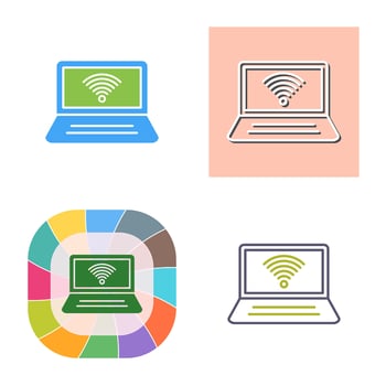Connected Laptop Vector Icon