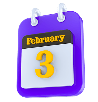 February calendar 3D day 3 png