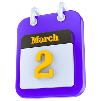 March calendar 3D day png