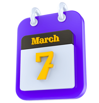 March calendar 3D day png