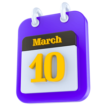 March calendar 3D day png