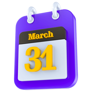 March calendar 3D day png